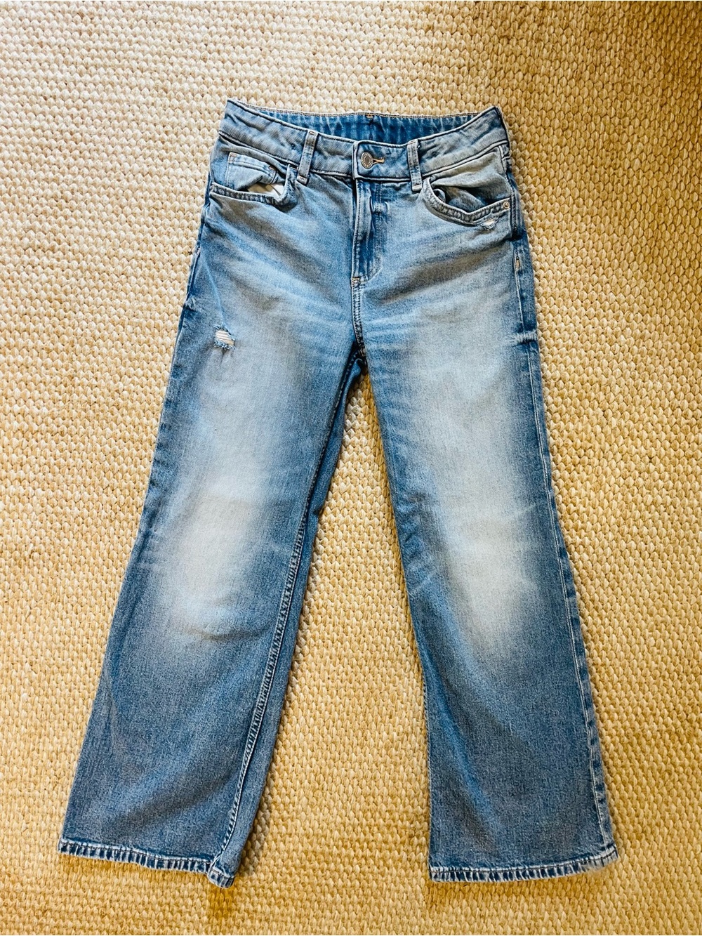 H&M Baggy Bootcut Light Blue Wide-Leg Jeans - size 12 for 12 year old